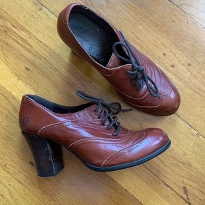 Born wingtip lace-up heels